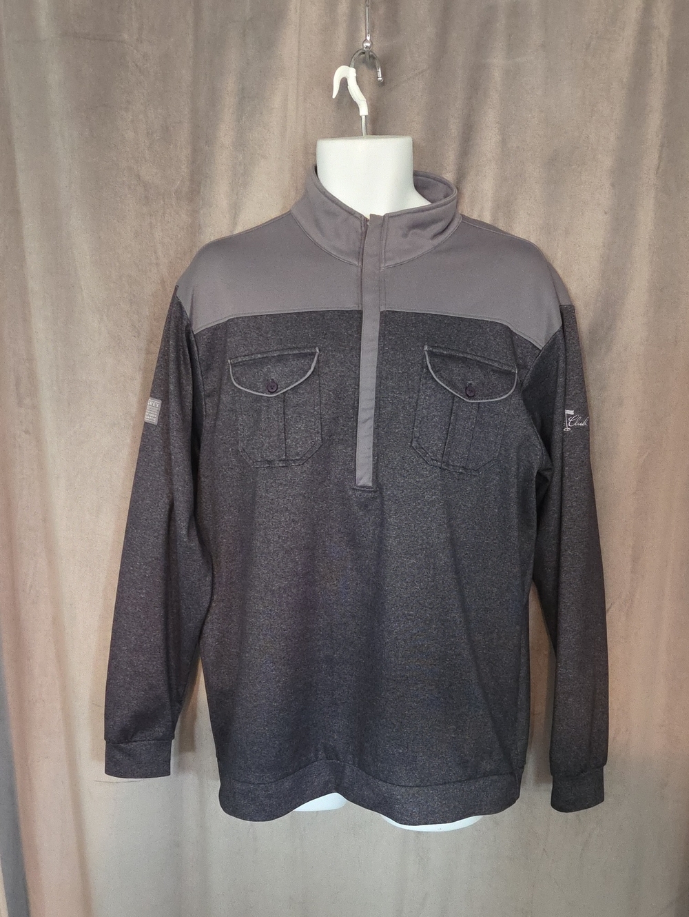 Matte Grey Large Men's Heather Charcoal Lightweight Pullover Shirt Jacket